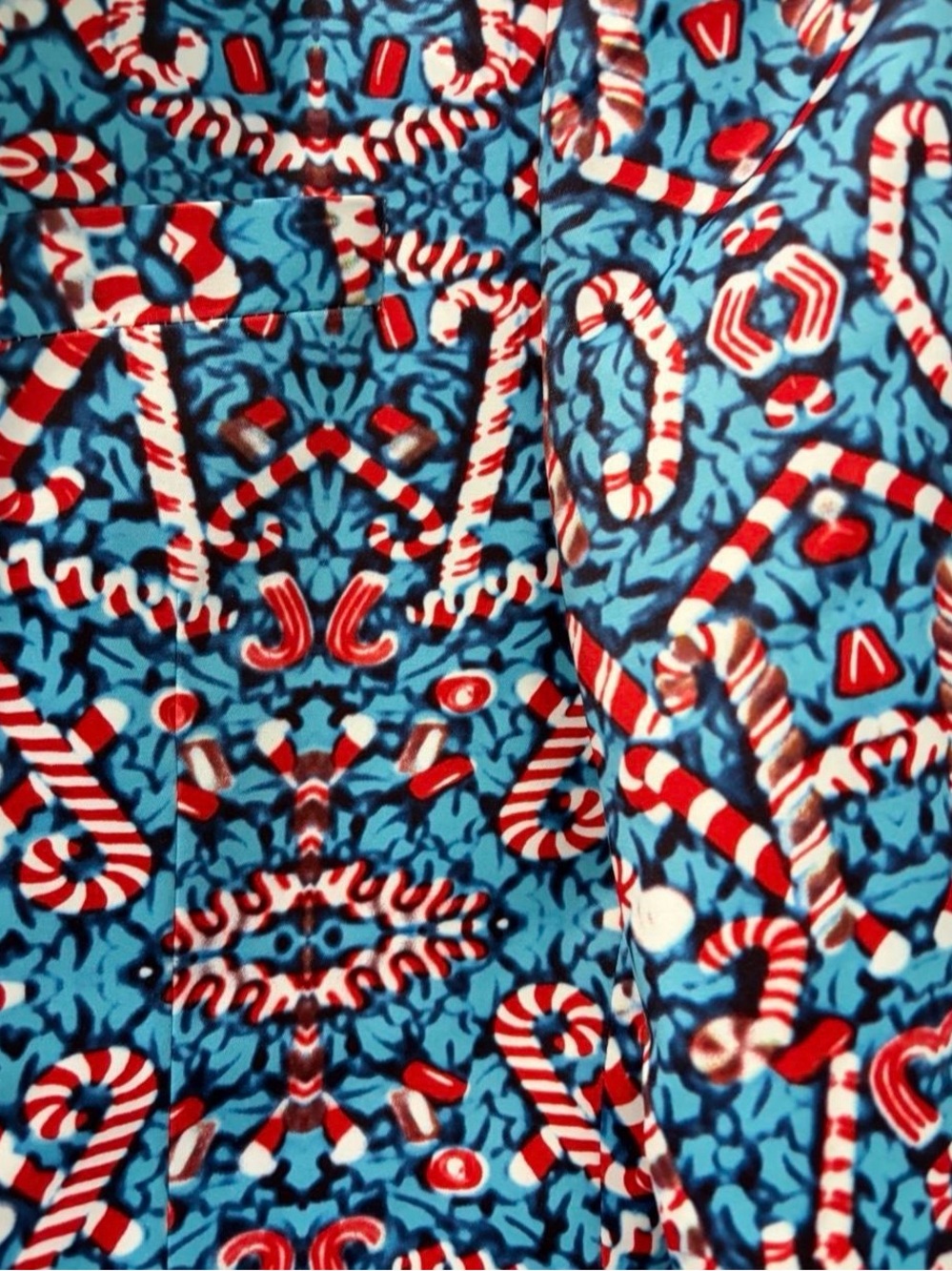 Suslo Men’s Blue & Red Candy Cane Christmas Blazer Jacket size 40M - Picture 7 of 8